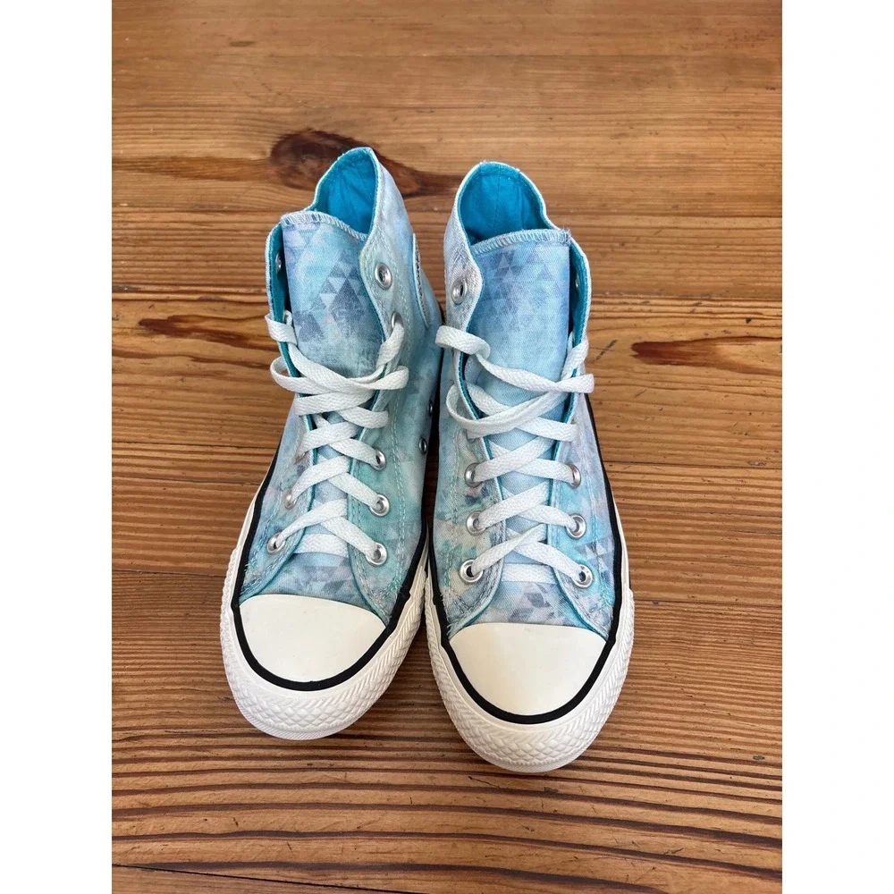 Converse Chuck Taylor All Star Women Blue Geometric Tie Dye High Top SIZE 8 - Picture 2 of 8